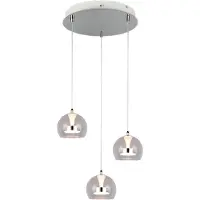 Valotorni Lámpara colgante LED, con ajuste de temperatura de color (CCT), color cromado, con interruptor regulable, diámetro de 42 cm