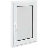 vidaXL Ventana para sótano RISOR, 60 x 80 cm, PVC y vidrio, color blanco