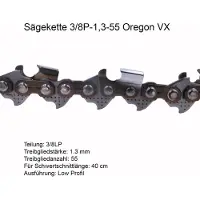 Oregon Cadena para motosierra VersaCut, paso 3/8P, 1.3 mm, 55 eslabones, modelo 91VXL