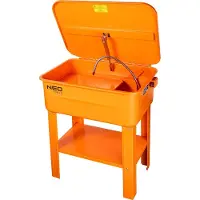 Neo Tools : Limpiador profesional para piezas de 45 litros, con base, acero con revestimiento de polvo, bomba de 230V (2,7-3,3 l/min)