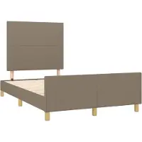 Syfax Estructura de cama sin colchón tela gris taupe 120x190 cm