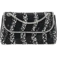 Faina Bolso de hombro negro / blanco perla