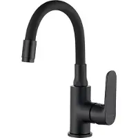 Kuchinox Grifo de lavabo DIMA Black con caño flexible