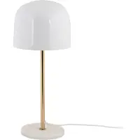 Leitmotiv - Lámpara de mesa Manta - Blanca - Ø20cm - Lámpara de mesa, ideal para mesitas de noche, salones o dormitorios