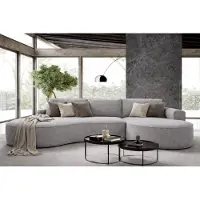 Sofello GUTTO Sofá de esquina MOLLY, con forma redondeada, en tela de color beige, gris claro, grisáceo o verde óxido, de tacto suave. ¡Diseño moderno y redondeado! Modelo 2025 (con función de cama)