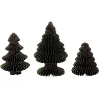 HBX natural living Decoración navideña para árbol de Navidad, de la marca HBX, estilo "natural living", de papel, color verde, compuesta por 3 piezas, y fabricada de forma sostenible