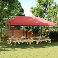 Prolenta Maison Exclusive - Tienda de campaña plegable tipo castillo, color burdeos, 580 x 292 x 315 cm