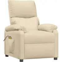 Syfax Sillón de masaje, color crema, tapizado en tela
