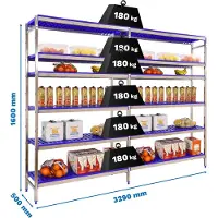Simoninox Estantería Metálica Initial 6pp 1600x3290x500 Mm