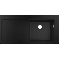 Hansgrohe Fregadero de cocina / SilicaTec (fregadero encimera de 450 mm con zona de escurrimiento para mueble inferior de 600 mm), color grafito