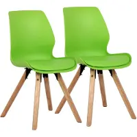 CLP Juego de 2 sillas para comedor, tapizadas, modelo Luna. Silla moderna con respaldo, estable hasta 136 kg. Ideal para la cocina, el comedor y el salón. Color: verde. Material: plástico
