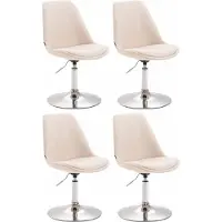 BellaFurn Juego de 4 sillas de comedor – sillas para cocina – diseño moderno, asiento cómodo | Color: Crema | Color base: Cromo