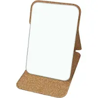 INF Espejo de Mesa Plegable de Corcho y Posos de Café - Aroma a Café Natural M