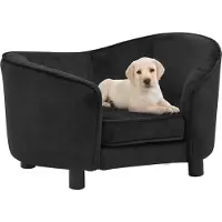 Syfax Sofá para perros felpa negro 69x49x40 cm