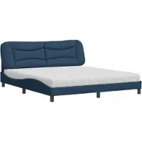 Syfax Cama con colchón Hvar de tela azul 180x200 cm