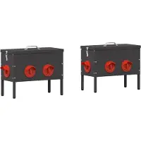 Syfax Comedero para pollos 2 Negro 42 x 20,5 x 33 cm 15 kg