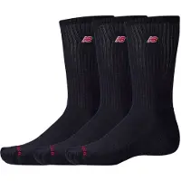 New Balance Unisex Patch Logo Crew 3 Pack Black Talla: L | Accesorios Deportivos Outlet | Unisex | Negro