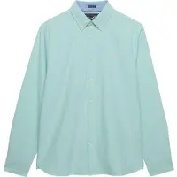 Superdry para hombre. M4011100A Camisa Preppy Oxford turquesa (S), Casual, Algodón, Manga larga, outlet 2026.