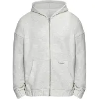 Dropsize Sudadera con cremallera gris moteado