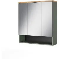 Vicco Armario con espejo para baño Eden Verde 70 x 77.5 cm con 3 puertas con espejo, Model 59750