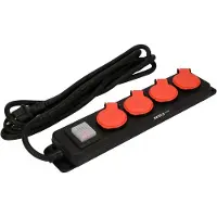 YATO YT-81241, 3 metros, para uso interior/exterior, tipo E, tipo EF (CEE 7/7), IP44, resistente a productos químicos, resistente al polvo, protección contra salpicaduras