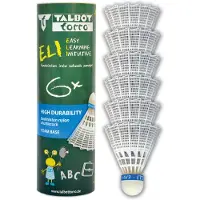 Talbot Torro - Badminton-Ball Eli size 6 Pieces (Medium Speed), blanco