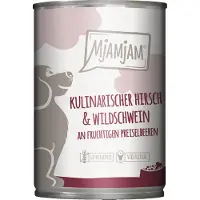 MjAMjAM Comida húmeda – Lata Adult Dog - Ciervo, jabalí y arándano rojo - 6 x 400 g