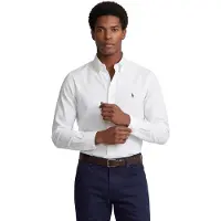 Ralph Lauren para hombre. 712870507001 Camisa Oxford Custom Fit blanco (39.5), Casual, Algodón, Clásico, Manga larga,