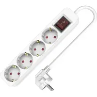 Plastrol Regleta de enchufes Schuko de 4 tomas, con cable de 5 metros, interruptor, 250V, 16A