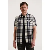 PME Legend Camisa 'Shirt with check pattern and chest pockets' azul
