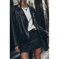 Mikuta The Black Sequin Skirt Black Talla: S | Mini Faldas Outlet | Mujer | Negro