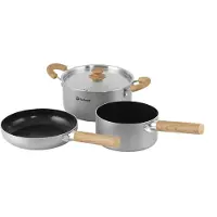 Outwell - Feast keramisches Topfset M - Olla size Pfanne Ø 14,5 cm / Topf Ø 14 &, gris