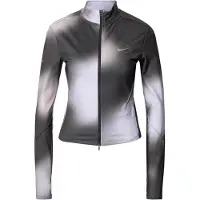 Nike Sudadera con cremallera deportiva gris / blanco