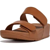 FitFlop Sandalias con plataforma Lulu Adjustable Leather Slides mujer - Marrón - 42