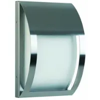 Albert Lámpara de pared Gebr. , modelo LB25, acero inoxidable, pantalla opal, casquillo E27