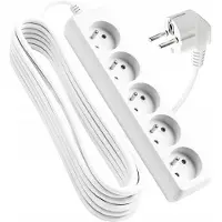 Vayox Cable de extensión VA0308-3 | 3 metros | 5 enchufes | 10A | IP20 | Blanco
