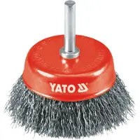 YATO YT-4751, Cepillo de pre-pulido, 4500 RPM, 6 mm, 7,5 cm, Rojo, Acero inoxidable