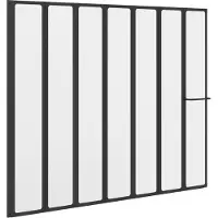 Syfax Mampara de ducha Negro 168 x 140 cm Aluminio