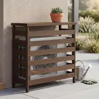 Mendler Cubierta decorativa para climatizador/intercambiador de calor HWC-Q15, fabricada en madera con certificación , dimensiones 78x84x32 cm, color marrón oscuro