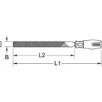 Ks Tools BERYLLIUMplus: Lima plana, modelo Hieb 1 (962.7301)