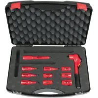 Ks Tools 117.1887, juego de llaves de vaso, 3/8", 11 piezas, acero, conforme a la norma IEC 60900, 1,8 kg