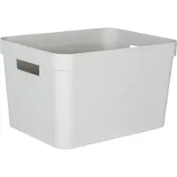 Eda Plastiques EDA 010004 BL.CER: Caja de almacenamiento STONE, 30 litros, polipropileno (PP), color blanco