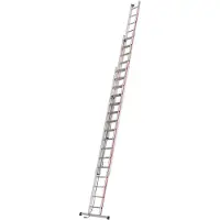 Hymer Escalera de cuerda con rodillos para pared, 3 x 16 peldaños