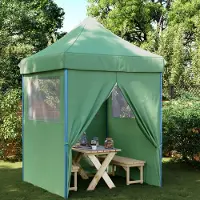 Prolenta Maison Exclusive: Tienda de campaña plegable tipo pop-up con 4 paneles laterales, color verde