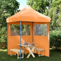 Prolenta Maison Exclusive: Tienda de campaña plegable tipo pop-up con 2 paneles laterales, color naranja