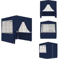 The Living Store Tienda de campaña Living Store Profi-Partyzelt con paredes laterales, 2x2 metros, color azul, 90 g/m²