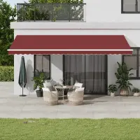 Prolenta Maison Exclusive: Toldo eléctrico con iluminación LED y sensor, dimensiones 6 x 3 metros, color burdeos