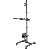 Macleans Soportes móviles profesionales , estaciones de trabajo informáticas portátiles sobre ruedas, para pantallas de hasta 17"-32", con capacidad máxima de 20 kg, modelo MC-793