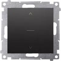 Kontakt-Simon Interruptor de persiana enrollable de tres posiciones, color negro mate, modelo Simon 54 DZW1K.01/49, marca Simon