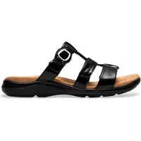 Clarks para mujer. 26185965 Zapatos de piel Kitly Pearl blanco charol negro (39), Plano, Ninguno, Casual, outlet 2026.